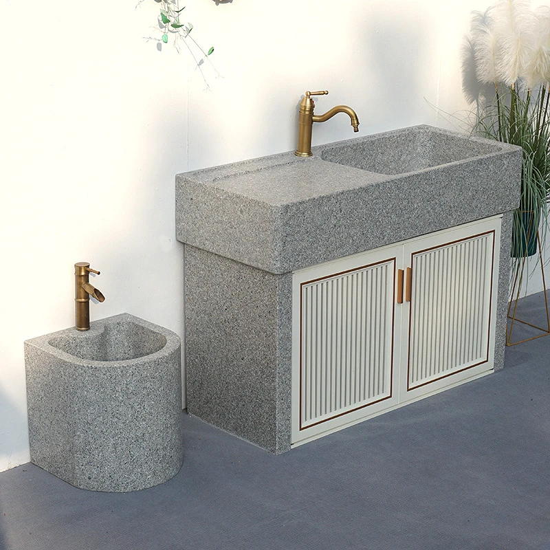 大理石洗衣池台盆阳台户外小区花园花岗岩烧烤一体洗手池平台水槽