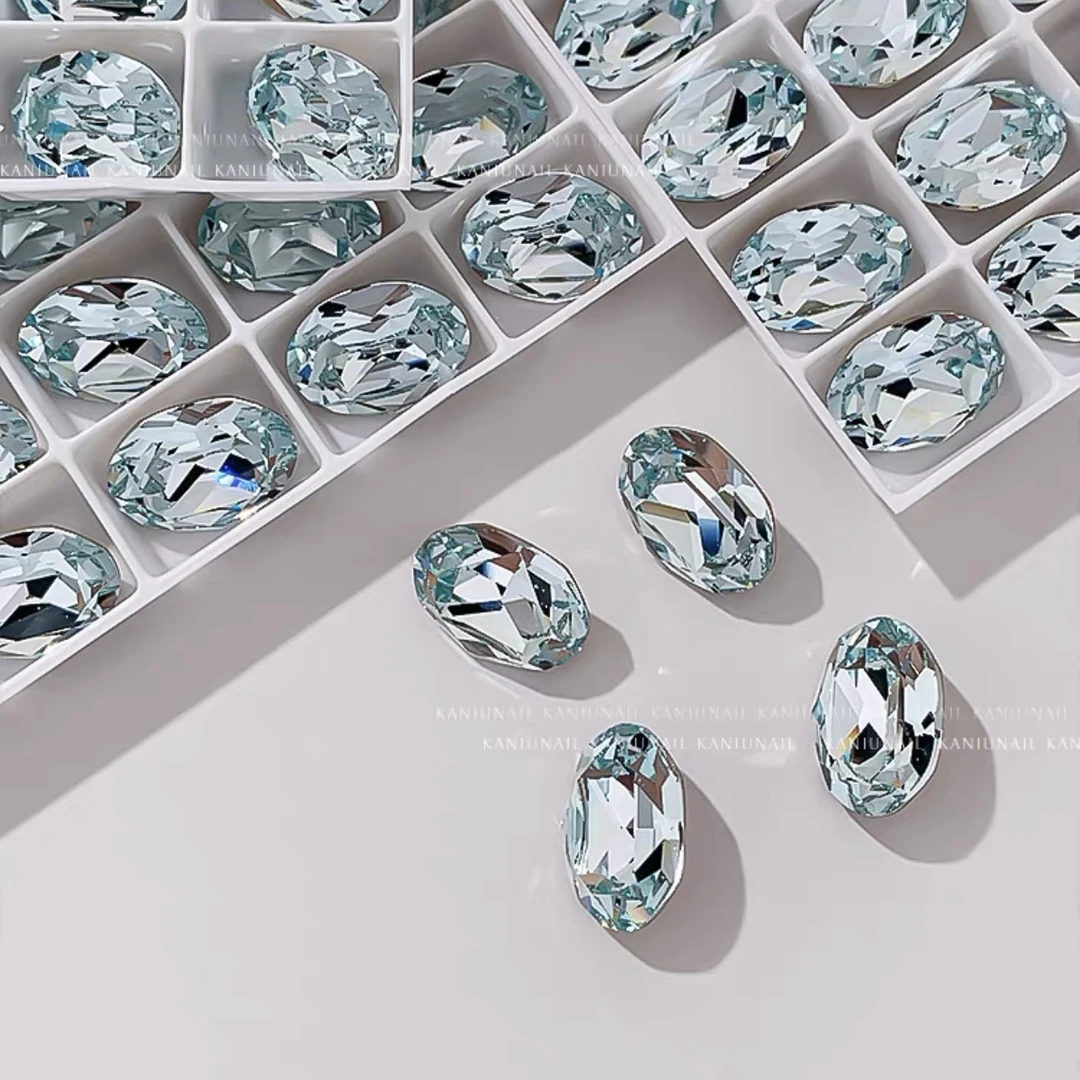 希妹美甲瑶哥定制浅粉蓝鸽子蛋精品钻5颗（施家同款尺寸8*12）