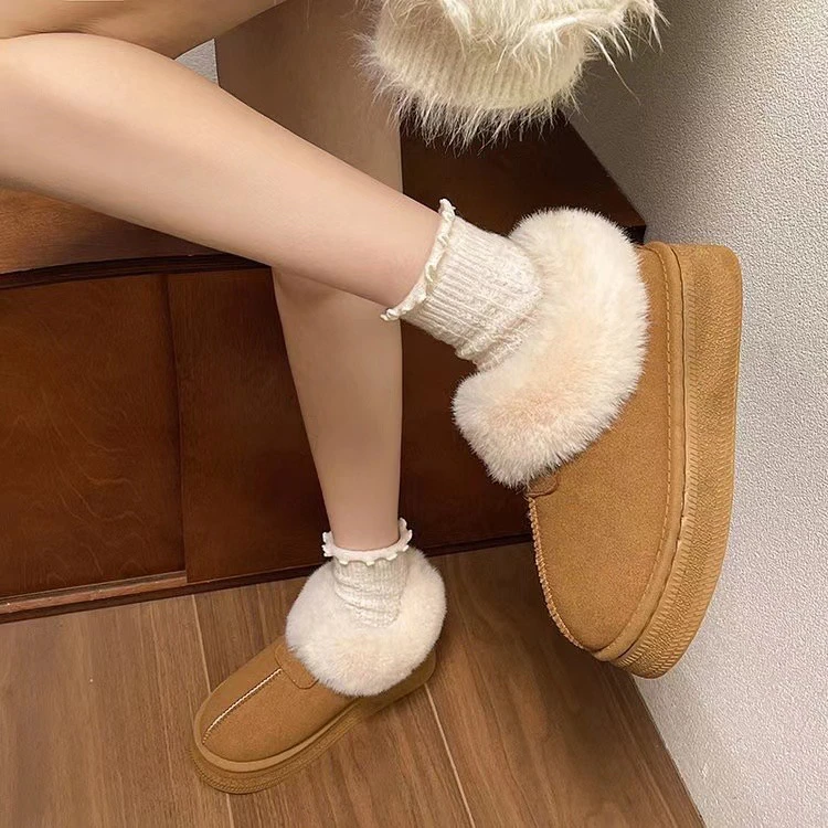 冬季保暖加厚雪地靴短靴厚底百搭休闲女棉鞋时尚韩版短筒加绒