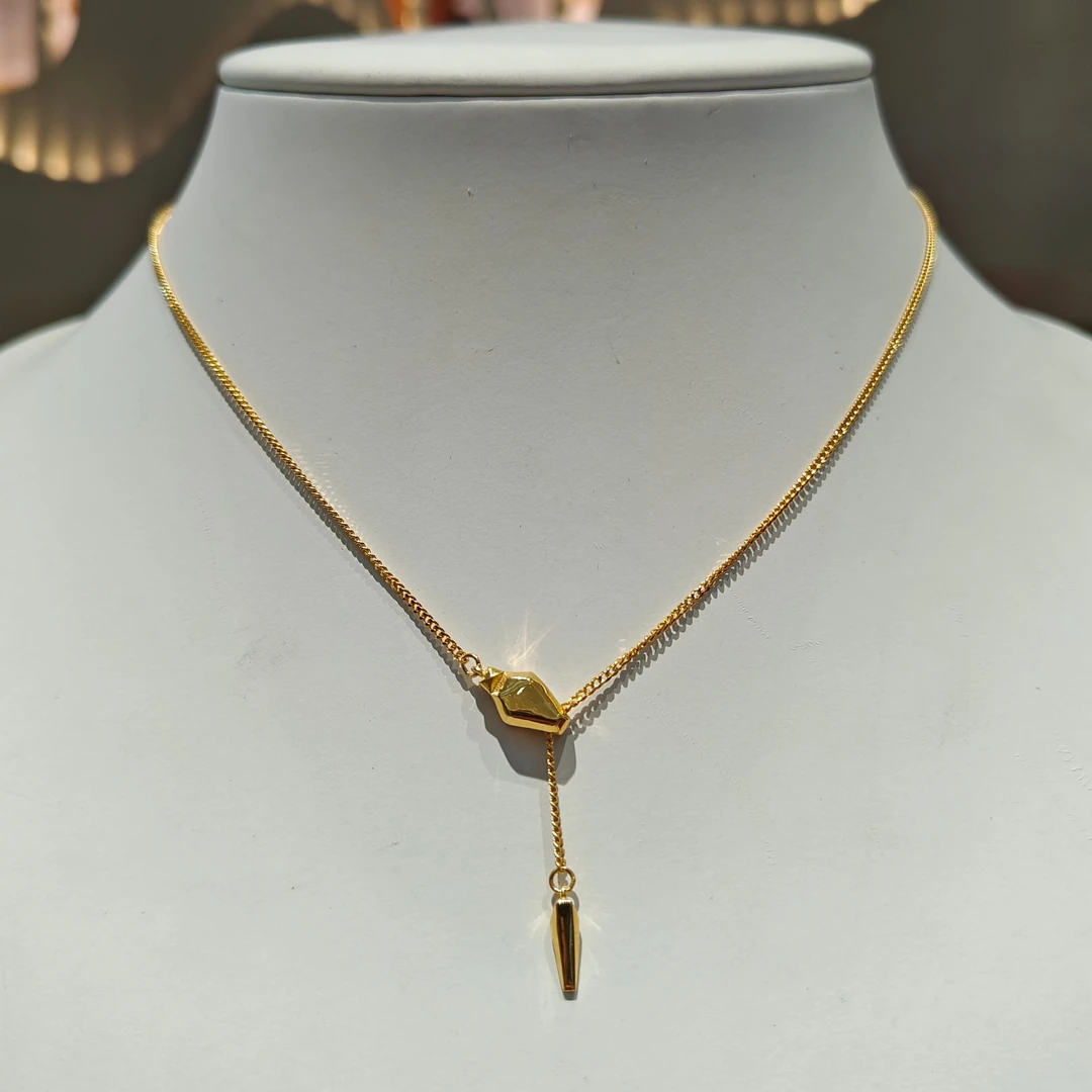 999足金精品5G足金潮流蛇骨流苏项链黄金配饰项链套链