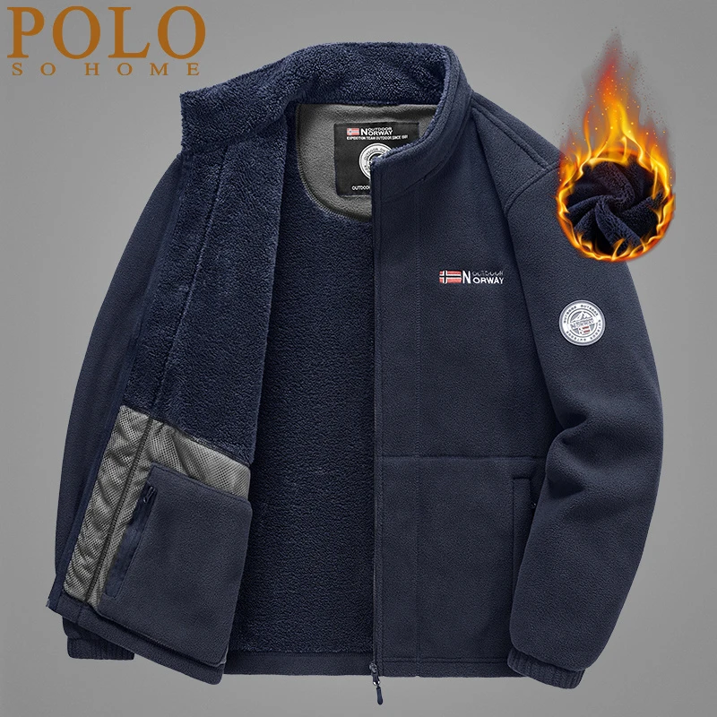 保罗抓绒衣男款高端内胆抗寒零下30度户外运动双面摇粒绒加厚外套