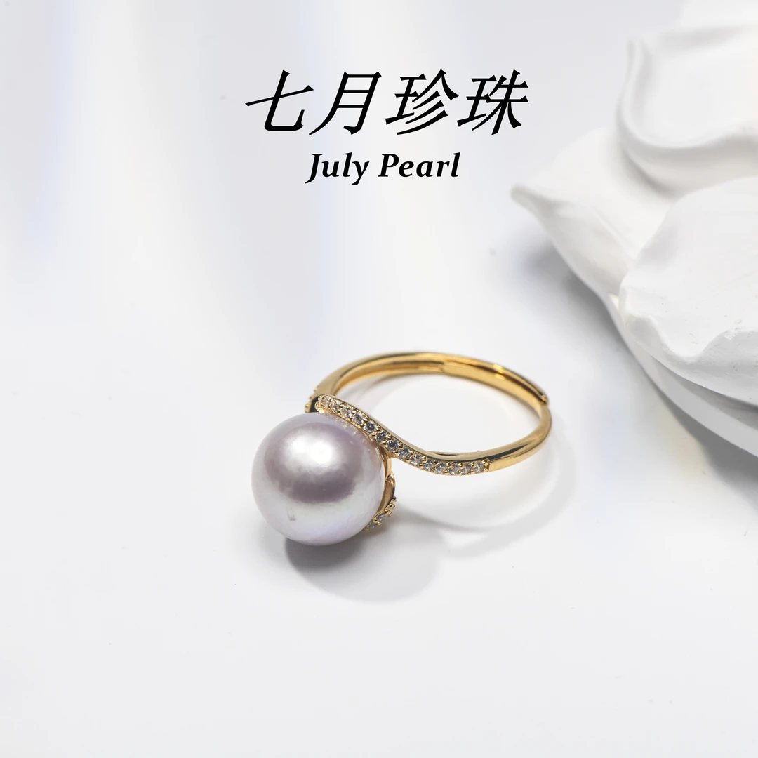 【July】淡水曼塔玫瑰戒指10-11mm/简约百搭时尚高级/S925/SDBR021