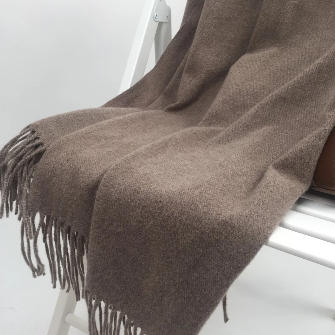 秋冬季经典仿羊绒流苏百搭双面加厚披肩灰色时尚简约保暖长款围巾