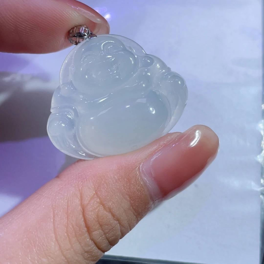 翡翠颈饰18K金镶嵌佛公