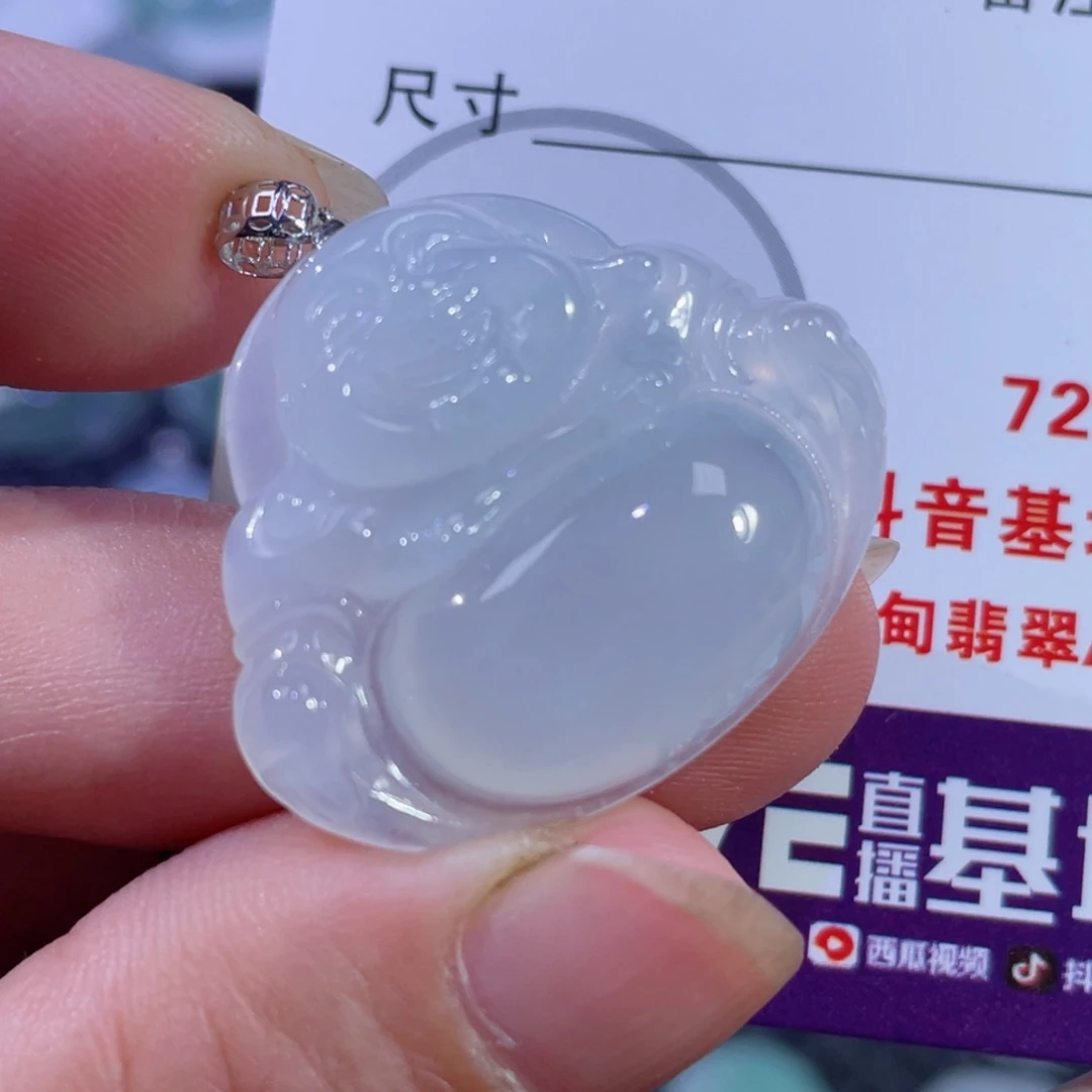 翡翠颈饰18K金镶嵌佛公