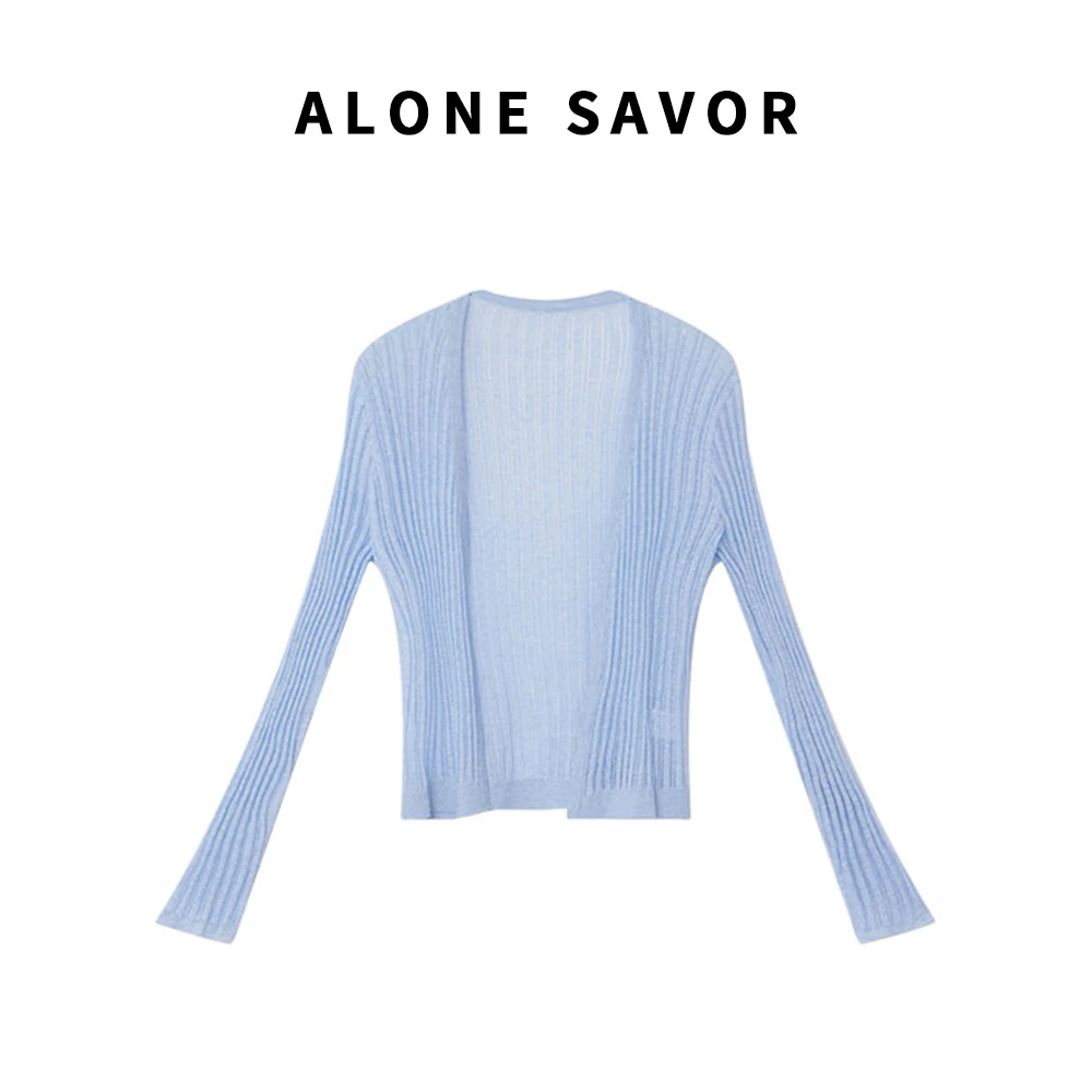 【ALONE SAVOR】空调衫，针织空气感防晒夏季慵懒随性镂空小开衫U502