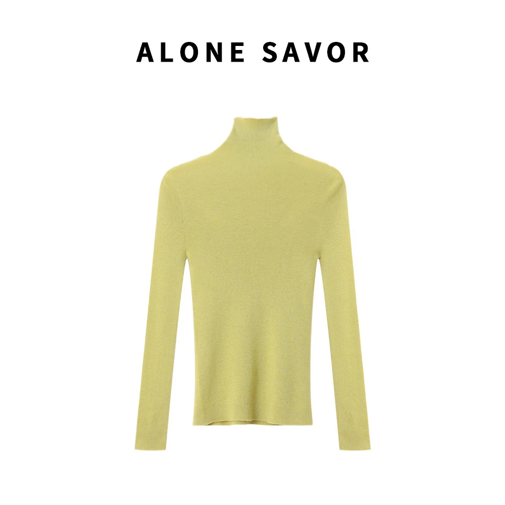 【ALONESAVOR】B囤打底，48支精纺羊毛高领纯色百搭修身打底衫W260