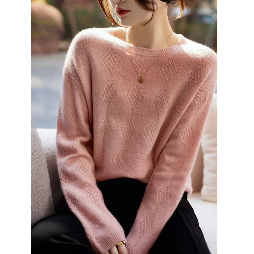 淸！抛成衣换纱线！康赛妮山羊绒细支蓬松提花秋冬E929