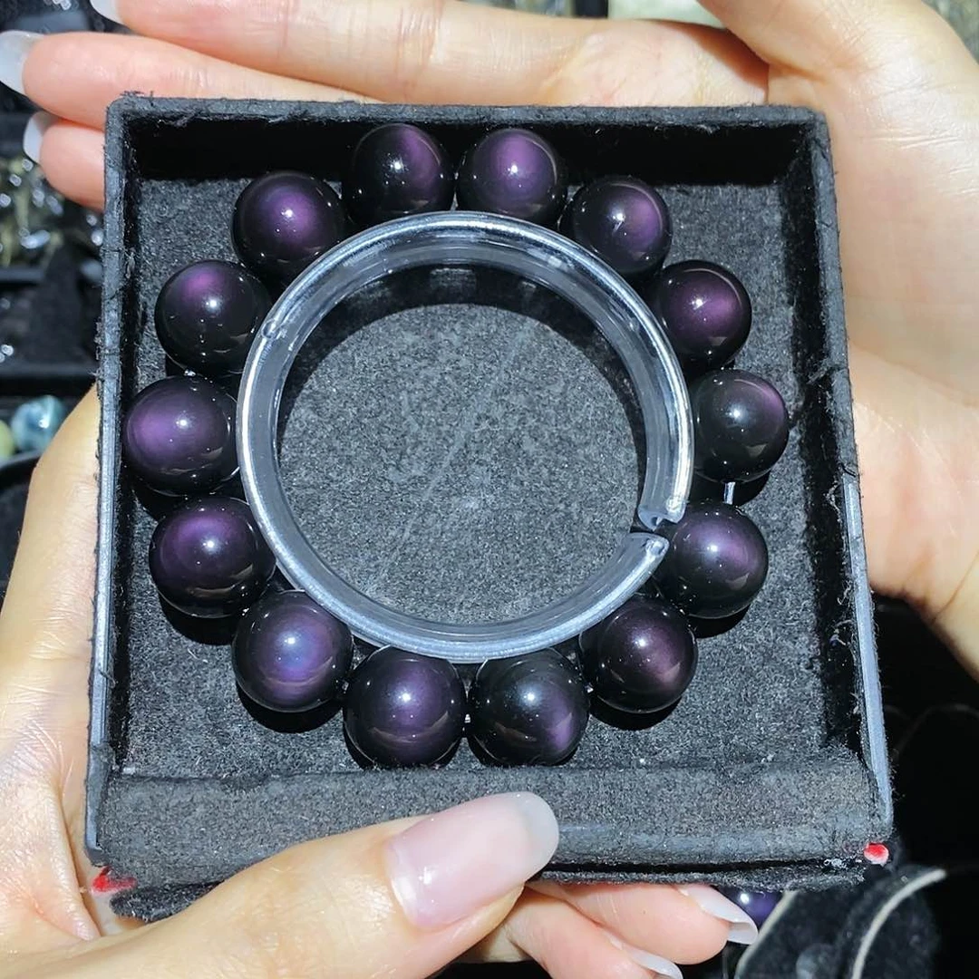 黑曜岩手链未镶嵌皮**霸