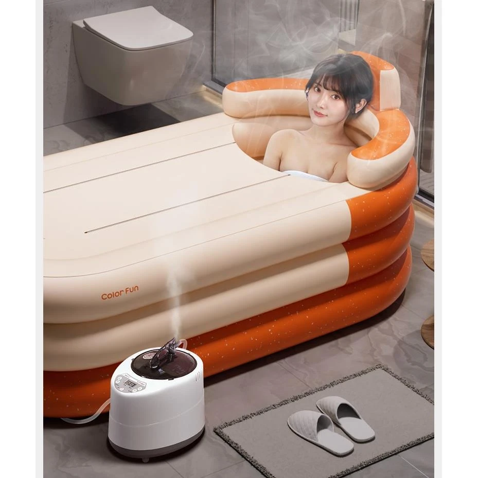 充气浴缸折叠洗澡桶大人儿童家用洗澡桶室内全身加厚浴桶浴盆神器