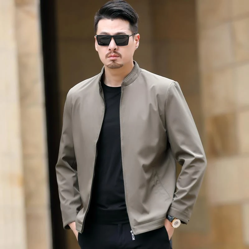 中年男士外套立领商务休闲工装夹克男薄款百搭中老年爸爸春装上衣