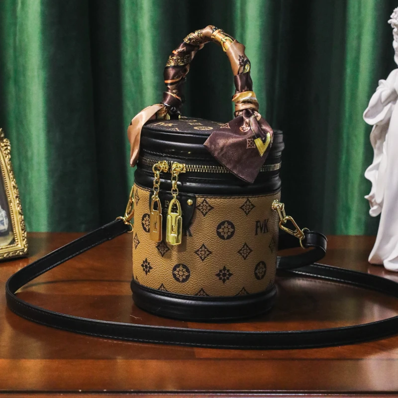 圆筒包包女2023夏季新款潮时尚质感女包手提包百搭单肩斜挎水桶包