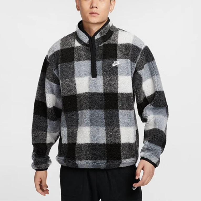 【滔搏联动】NIKE/耐克WNTRZD冬季加绒复古格子卫衣套头FZ0898-010
