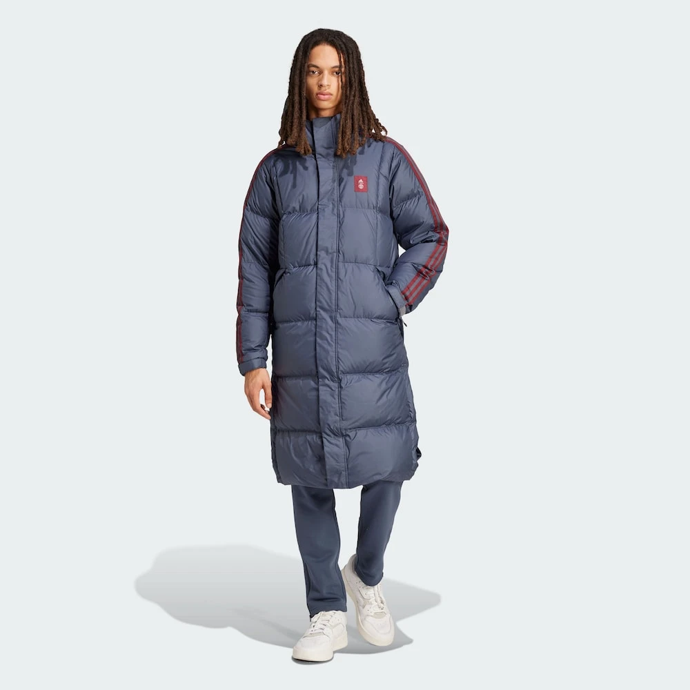 【滔搏联动】Adidas曼联足球文化保暖长款鸭绒运动羽绒服IT4186