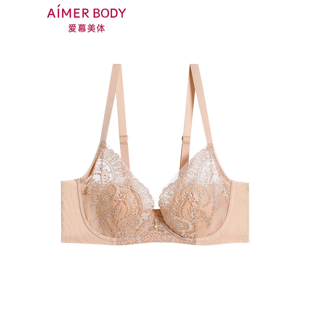 【花瓣内衣】爱慕美体罗曼庄园内衣女软托轻薄隐孔杯文胸AD130421