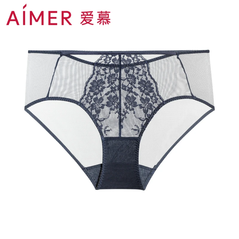 爱慕微语海棠中腰蕾丝内裤舒适夏季透气薄款诱惑平角裤AM239111