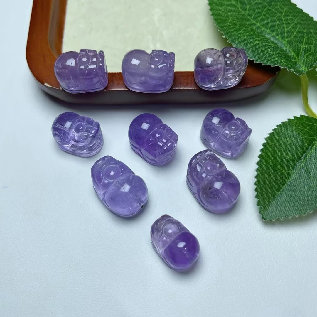 天然紫水晶貔貅配件diy手工项链手链手串饰品配饰首饰朋友