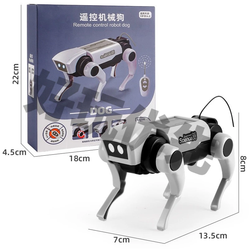网红儿童遥控机械狗机械猫DIY拼装组合行走机械狗宠物玩具男超市