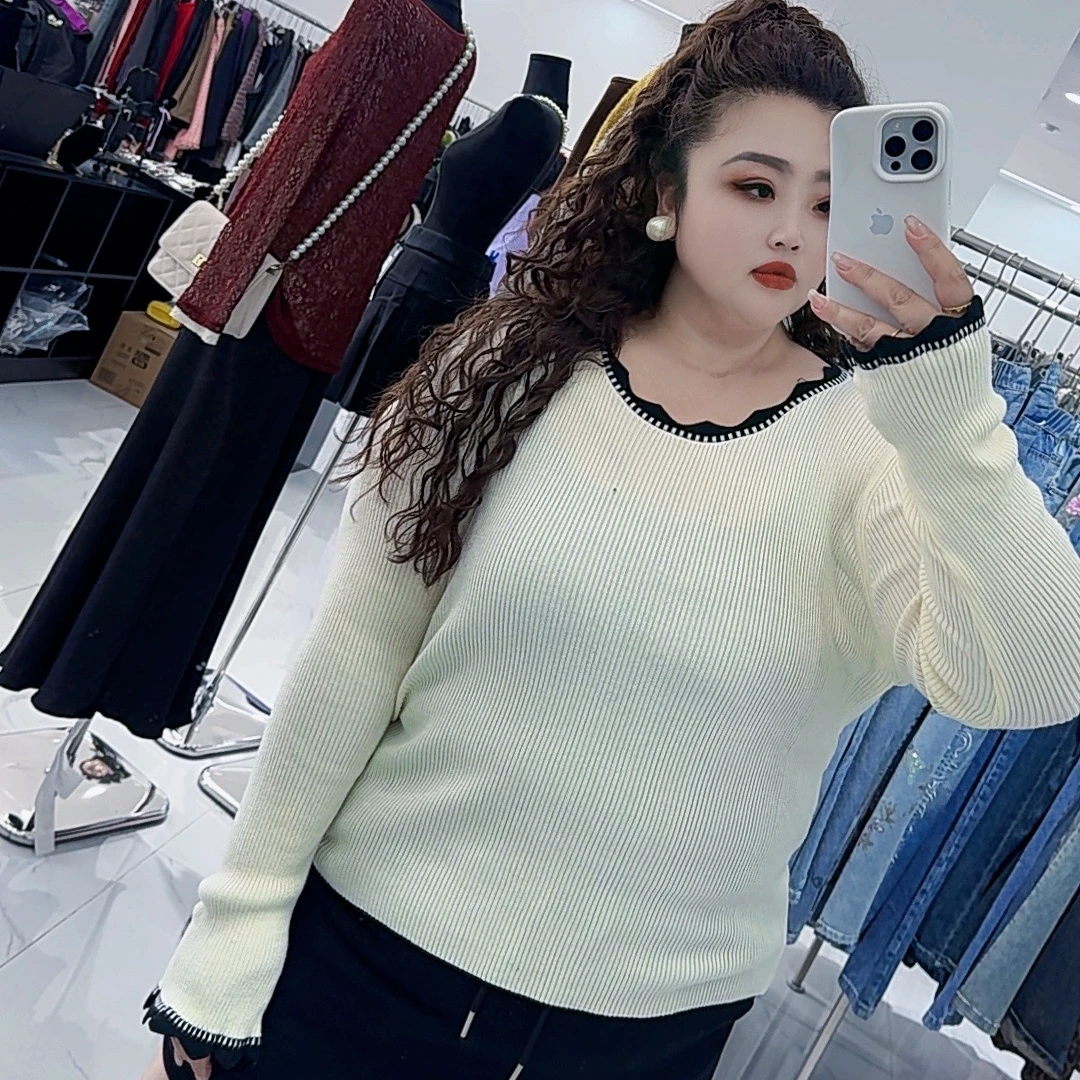 【欢姐推荐】8025新款时尚简约百搭休闲气质小众舒适打底毛衣