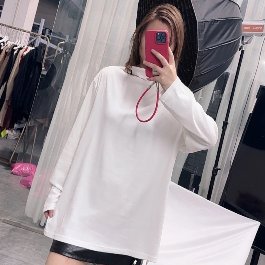 【欢姐推荐】8388新款时尚简约百搭休闲休闲小众气质打底T恤