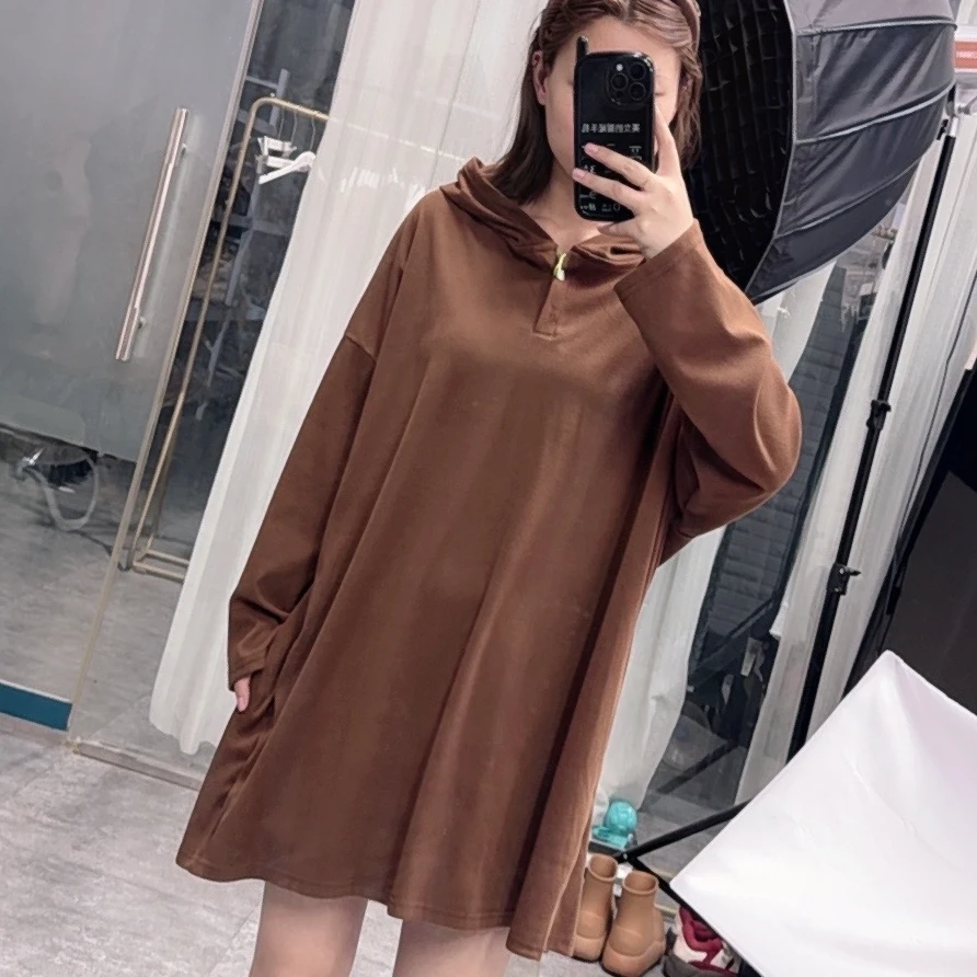 【欢姐推荐】8379新款时尚简约百搭休闲气质小众舒适连帽打底