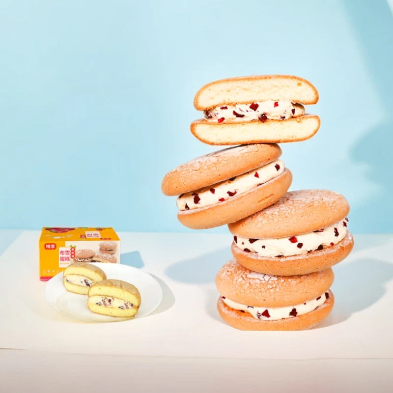 蔓越莓布雪蛋糕38g*12包奶油夹心早餐下午茶组合零食宿舍食品