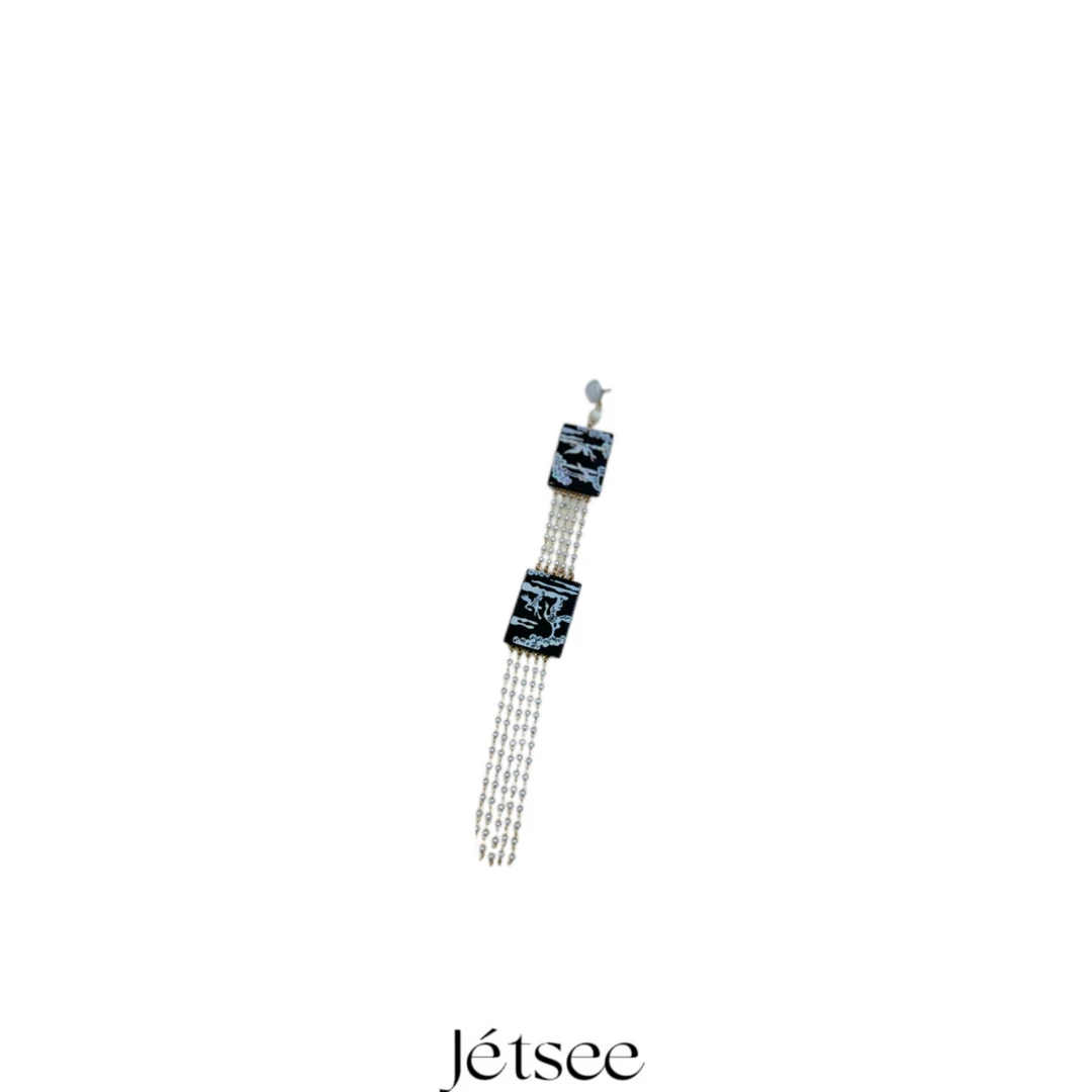 非金属莫桑石耳饰 有意思长长流苏耳饰