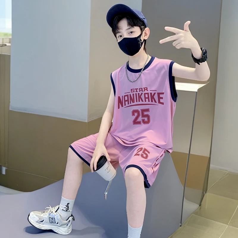 【男孩夏季球服】童装男童夏装无袖背心套装洋气时尚中大童运动速干