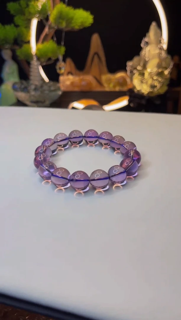 【闪购商品】紫晶手串未镶嵌天然巴西紫水晶手串12mm+