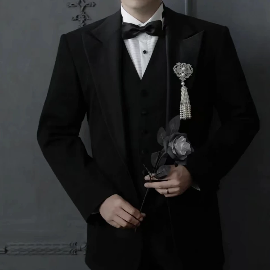 铜合金合成锆石胸针 9093 凤仪万千 流苏贝珠高档礼服西装胸花