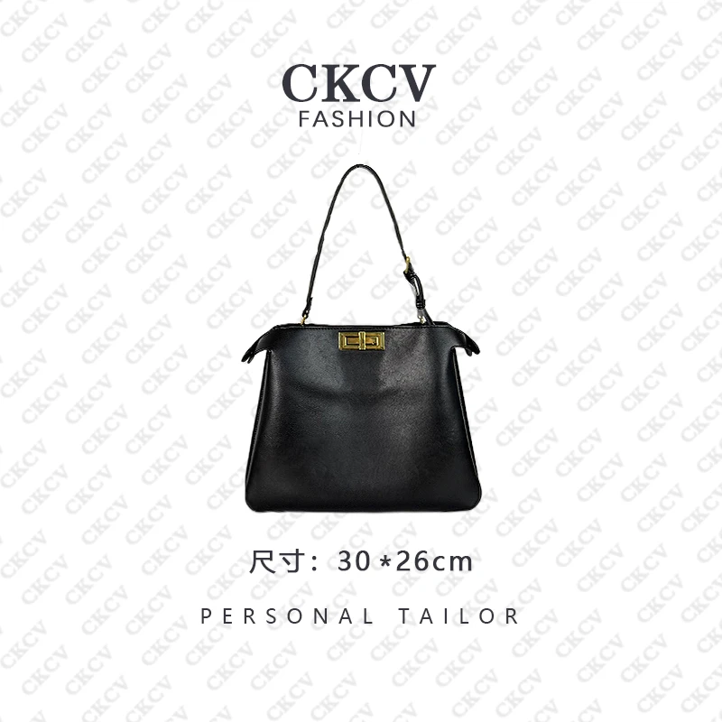 【F 小猫包 手提单肩包】手工真皮包 黑色 A49