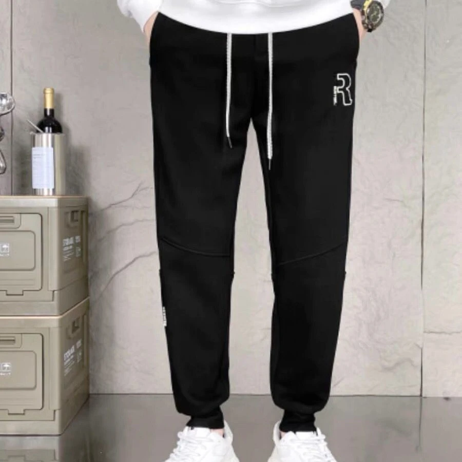 言希男装 高品质男秋冬裤子简约百搭时尚运动针织加绒休闲裤9365