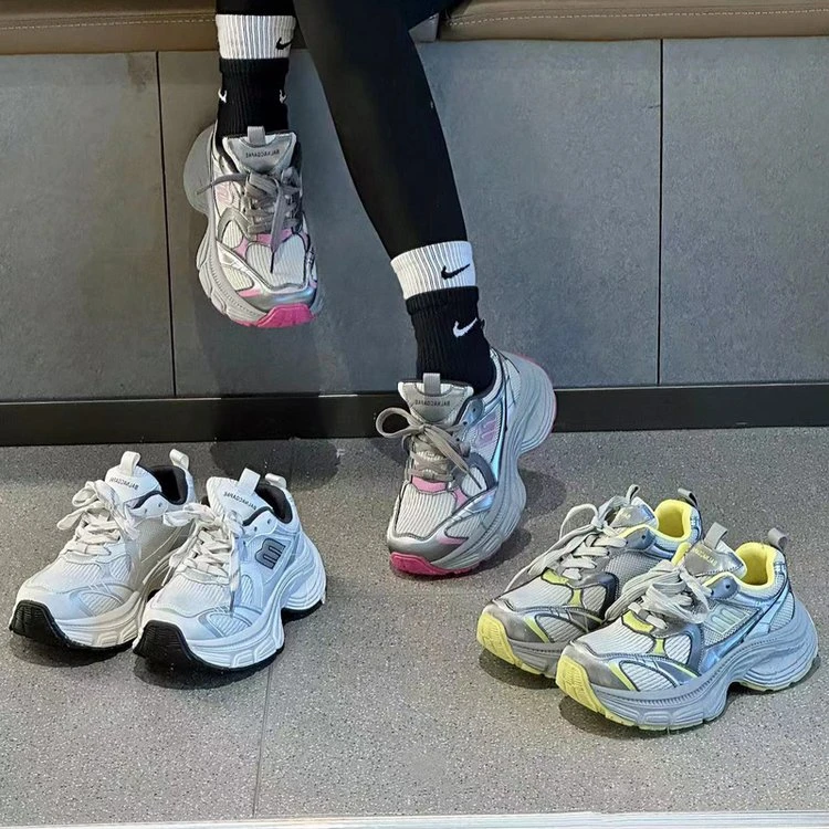 厚底老爹鞋女2024春季新款百搭网红时尚潮流透气休闲运动鞋子女