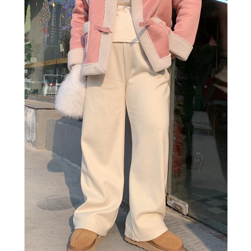 【清仓】大码女装冬季加绒百搭宽松休闲糯米裤胖mm显瘦阔腿裤200斤