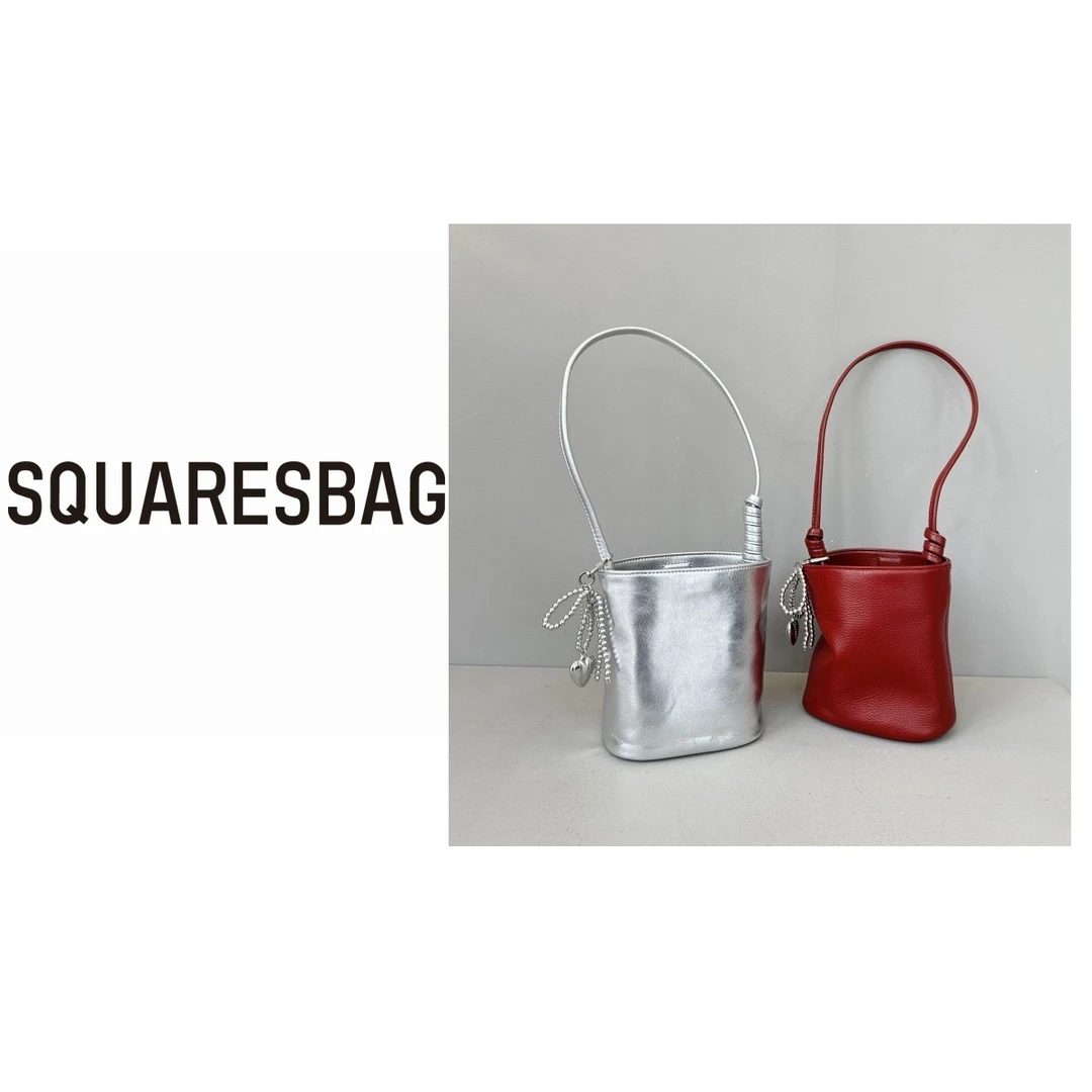 头层牛皮水桶包小众韩国糯软发财桶福袋包真皮腋下包单肩斜挎包女