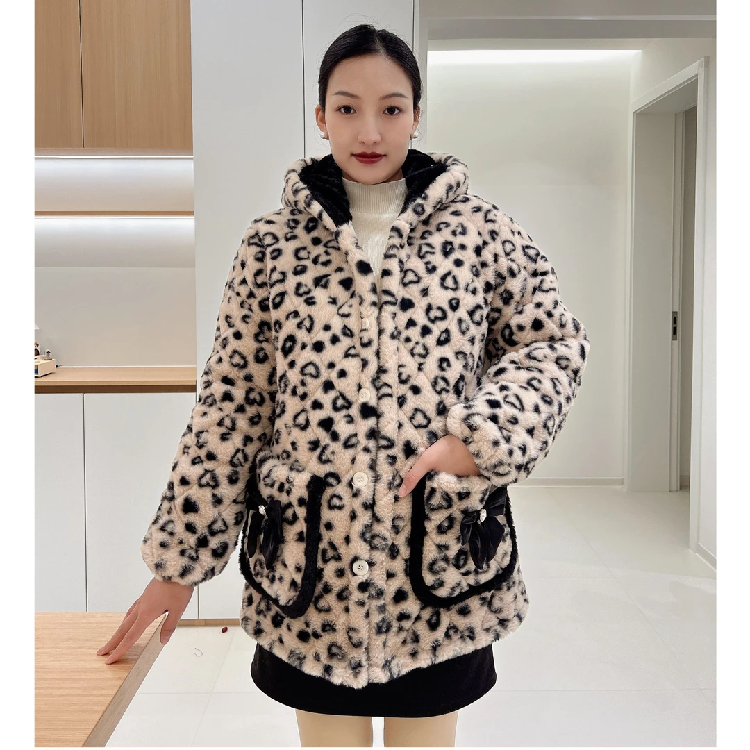 【清货】新款女士连帽短款棉衣三层加绒加厚时尚保暖居家