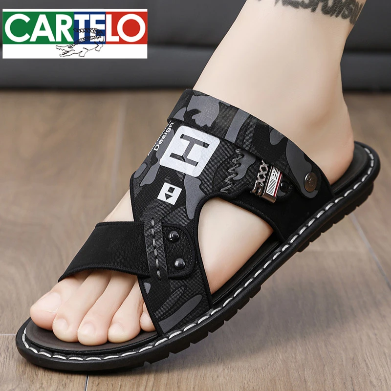 卡帝乐鳄鱼凉鞋男款新款休闲夏季户外穿两用开车凉拖鞋休闲沙滩鞋