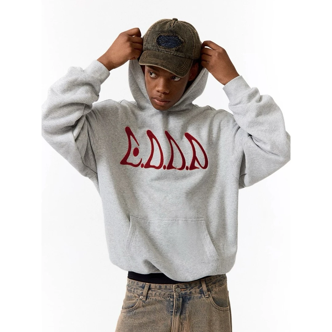 CONP 24AW CONP logo绣花抓绒连帽卫衣