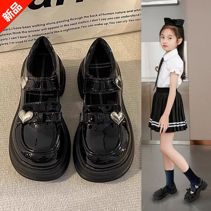 女童小皮鞋2025春秋新款中大童软底黑色公主鞋小女孩儿童表演鞋子