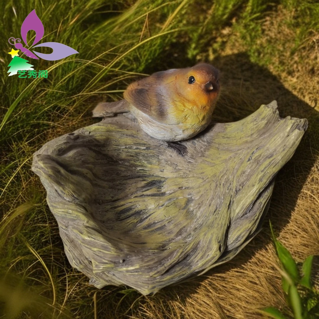 树脂工艺品喂鸟器摆件花园庭院装饰阳台露台摆件树脂喂鸟器摆件