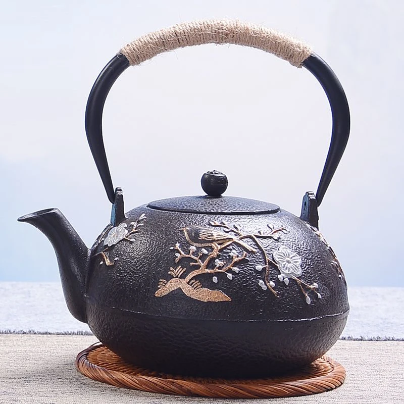 （1.2L喜上眉梢）生铁壶日式手工铁壶户外烧水壶露营耐高温煮茶壶