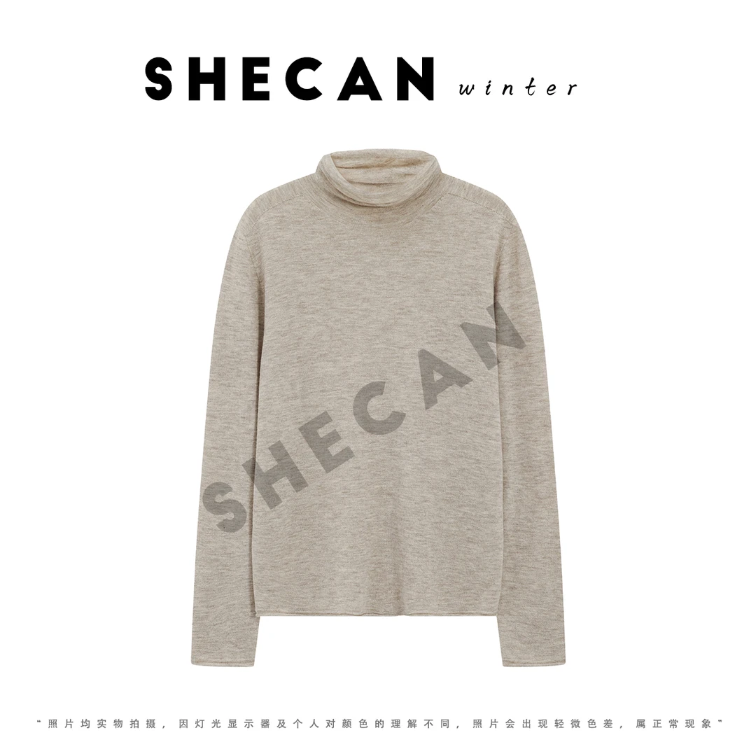 SHECAN【绒绒春风】秋冬舒适打底衫高领针织毛衫4QA071
