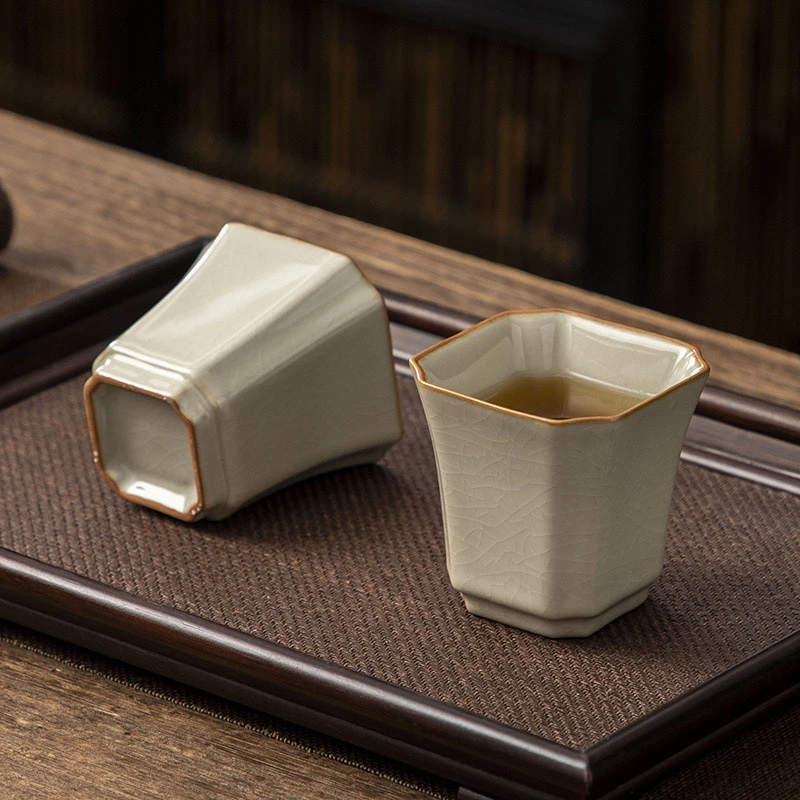 汝窑高档主人杯中式陶瓷功夫茶杯家用大号品茗杯个人杯喝茶杯茶碗