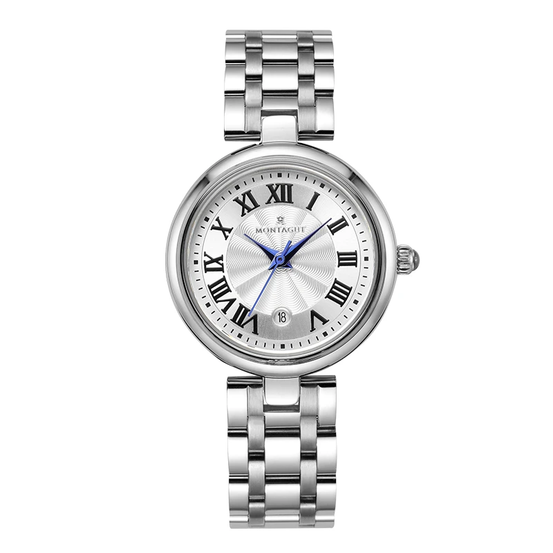 【王存专属】MONTAGUT梦特娇钢色白面M121女表xzx