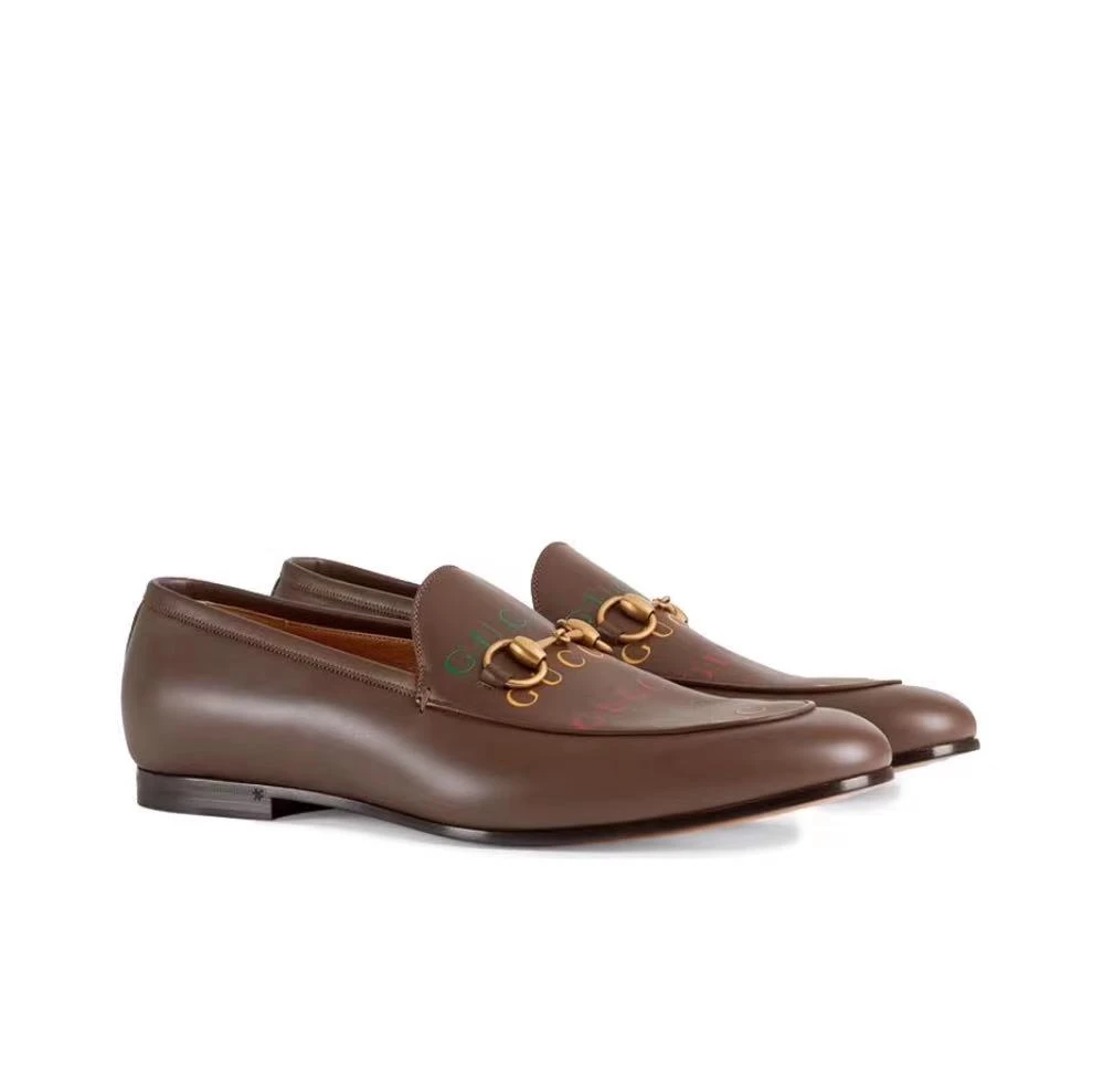 全新未使用 GUCCI/古驰 Gucci 男士棕色马衔扣乐福鞋 MEA30093