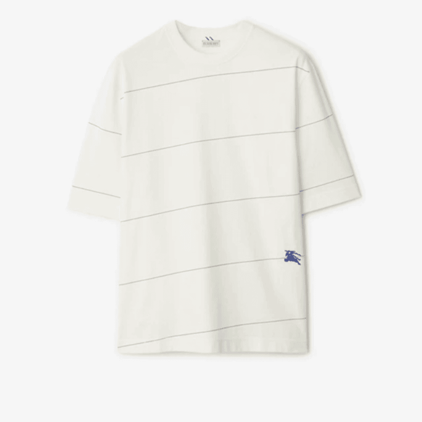 全新未使用 BURBERRY/博柏利 男士条纹棉质T恤 Mts10651