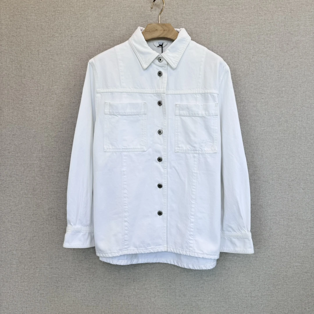 未使用 BURBERRY/博柏利 男士白色牛仔外套 WCO10003