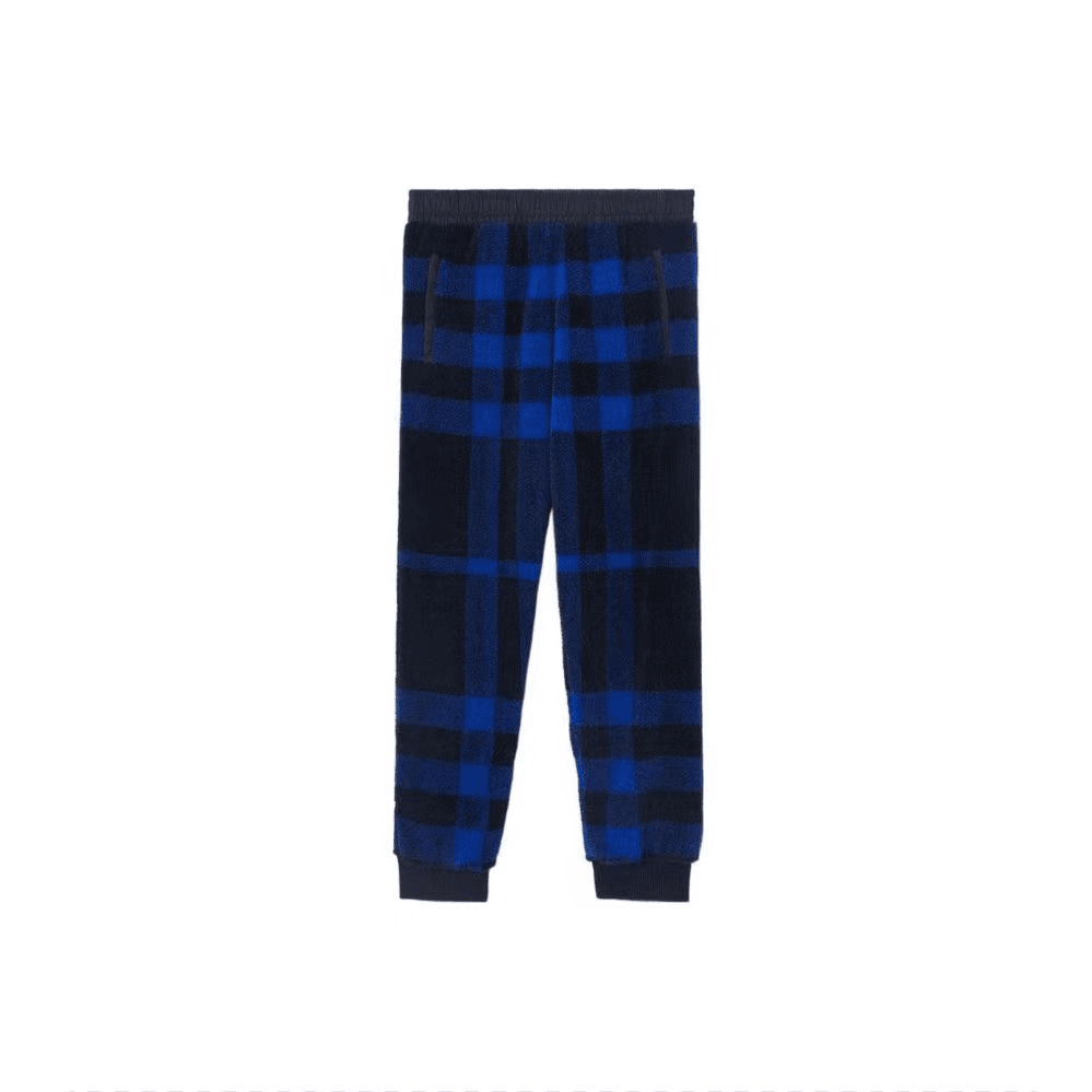 全新未使用 BURBERRY/博柏利 Burberry 男士黑蓝格纹卫裤MSP20027