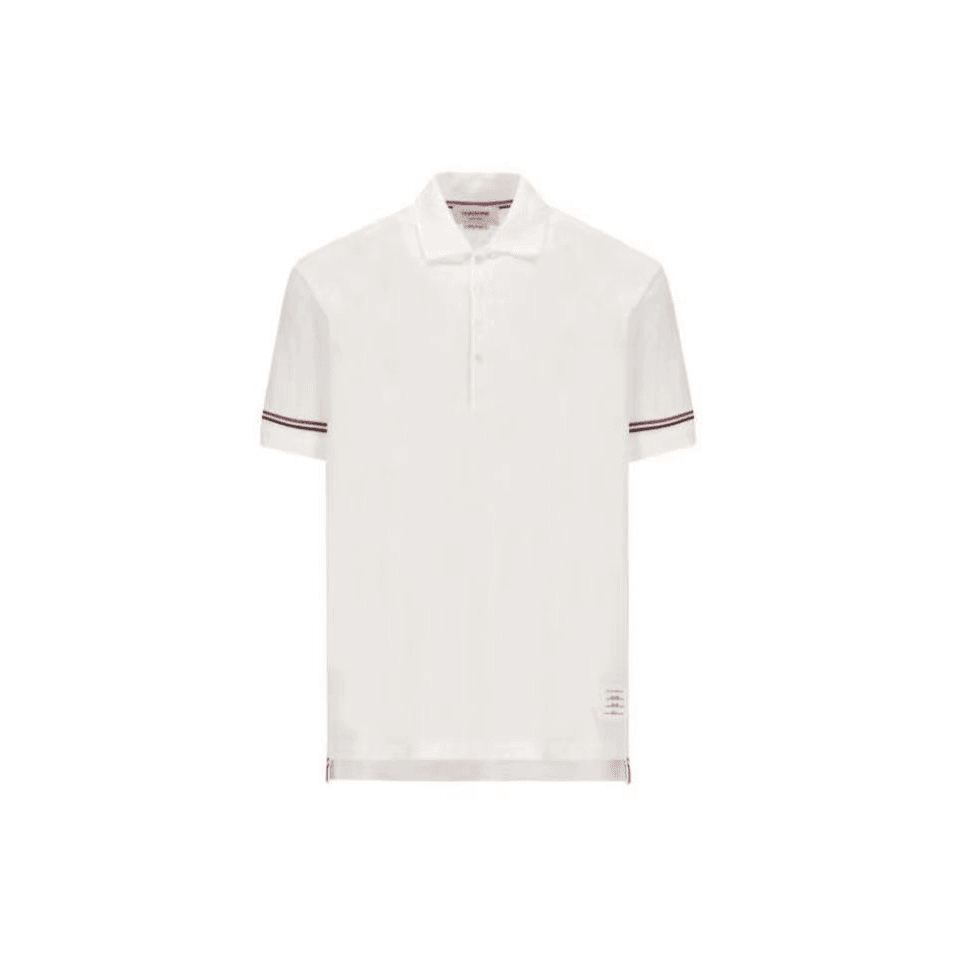全新未使用 THOMBROWNE 男士白色棉质Polo衫 mts10654