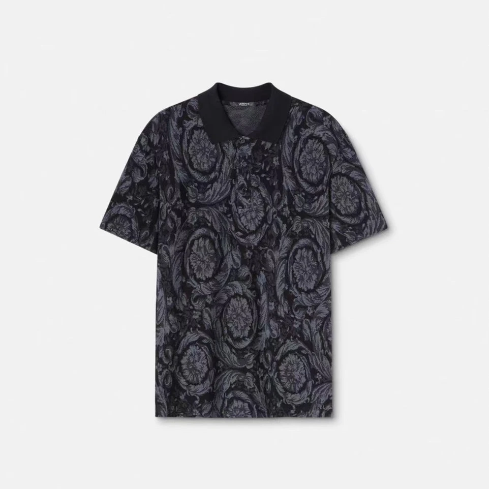 未使用 VERSACE/范思哲 范思哲男士黑灰印花polo MTS10557